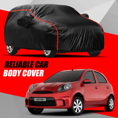 AUCTIMO Car Cover For Nissan Micra Active (With Mirror Pockets)(Multicolor)