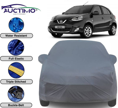 AUCTIMO Car Cover For Nissan Micra (With Mirror Pockets)(Grey)