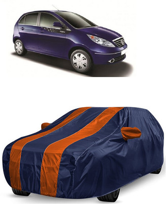 ANTOFY Car Cover For Tata Vista Tech (With Mirror Pockets)(Orange, Blue)