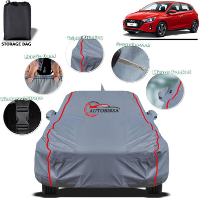 AUTOBIRSA Car Cover For Hyundai i20 Active, i20 Active 1.2 (With Mirror Pockets)(Grey, For 2023, 2024 Models)