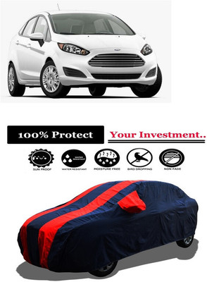 Amexride Car Cover For Ford Fiesta 1.6L (P) (With Mirror Pockets)(Red)