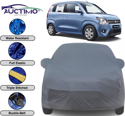 AUCTIMO Car Cover For Maruti Suzuki WagonR (With Mirror Pockets)(Grey)