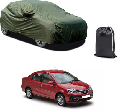 CODOKI Car Cover For Toyota Etios (With Mirror Pockets)(Green)