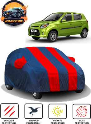 WRAPSTRIC Car Cover For Maruti Suzuki Alto 800 (With Mirror Pockets)(Blue, Red)