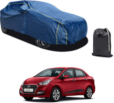 GOSHIV-car and bike accessories Car Cover For Hyundai Xcent (With Mirror Pockets)(Blue)