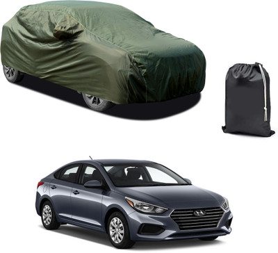 CODOKI Car Cover For Hyundai Accent (With Mirror Pockets)(Green)