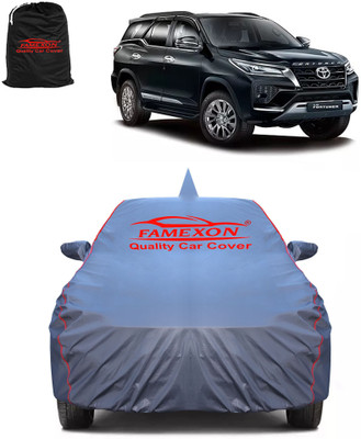 FAMEXON Car Cover For Toyota Fortuner (With Mirror Pockets)(Grey)