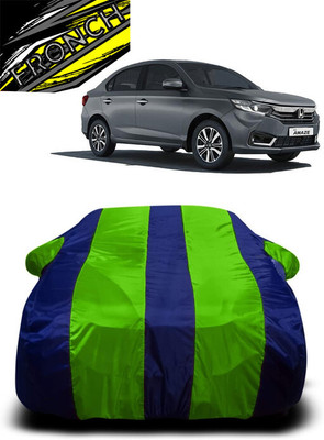 FRONCH Car Cover For Honda Amaze VX i-DTEC (With Mirror Pockets)(Green, Blue)