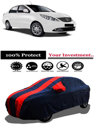 Amexride Car Cover For Tata Indica Manza (With Mirror Pockets)(Red)