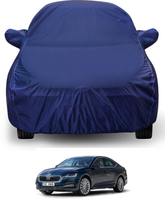 Auto Hub Car Cover For Skoda New Octavia (With Mirror Pockets)(Blue)