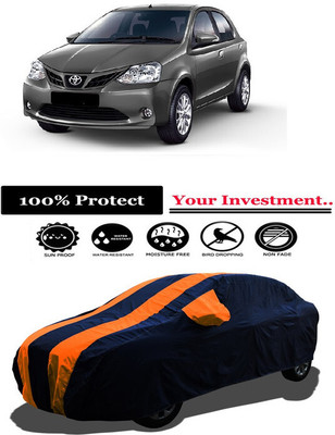 Amexride Car Cover For Toyota Etios Liva V Limited Edition (With Mirror Pockets)(Orange)