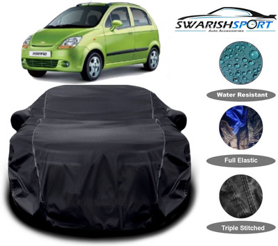 Swarish Car Cover For Chevrolet Spark (With Mirror Pockets)(Black)