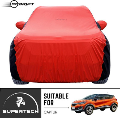 Neodrift Car Cover For Renault Captur (With Mirror Pockets)(Red, Black)