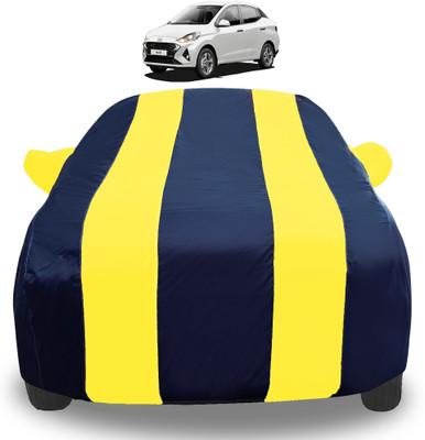 Auto Hub Car Cover For Hyundai Aura (With Mirror Pockets)(Yellow)