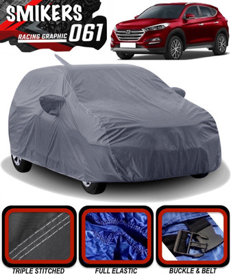 SMIKERS Car Cover For Hyundai Tucson (With Mirror Pockets)(Grey)