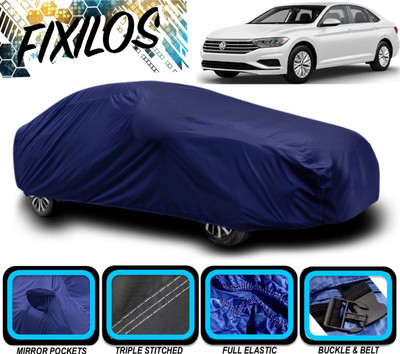 FIXILOS Car Cover For Volkswagen Jetta (With Mirror Pockets)(Blue)