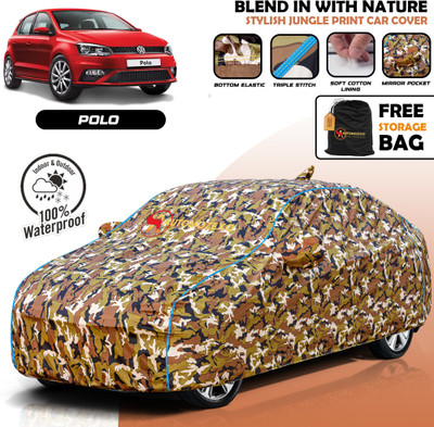 AUTOMOZEXO Car Cover For Volkswagen Polo (With Mirror Pockets)(Multicolor)