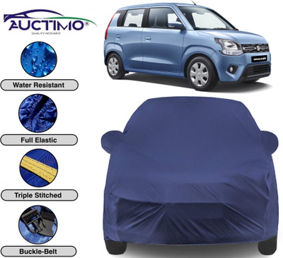 AUCTIMO Car Cover For Maruti Suzuki WagonR (With Mirror Pockets)(Blue)