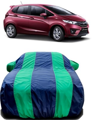 NUMBOR ONE Car Cover For Honda Jazz (With Mirror Pockets)(Green, Blue)