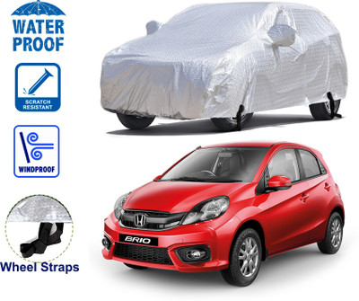 STARIE Car Cover For Honda Brio (With Mirror Pockets)(Silver)