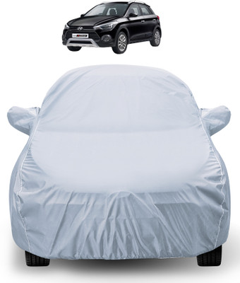 MOCKHE Car Cover For Hyundai i20 Active (With Mirror Pockets)(Silver)