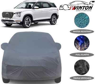 V VINTON Car Cover For Hyundai Alcazar (With Mirror Pockets)(Grey)