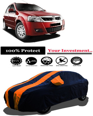 Amexride Car Cover For Mahindra E Verito D2 Electric (With Mirror Pockets)(Orange)