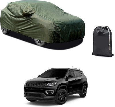 GOSHIV-car and bike accessories Car Cover For Jeep Compass (With Mirror Pockets)(Green)