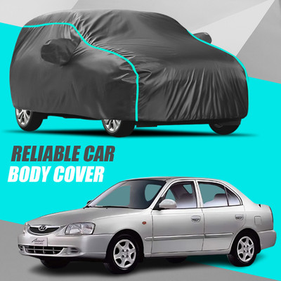 R Rayvin Star Car Cover For Hyundai Accent (With Mirror Pockets)(Multicolor)