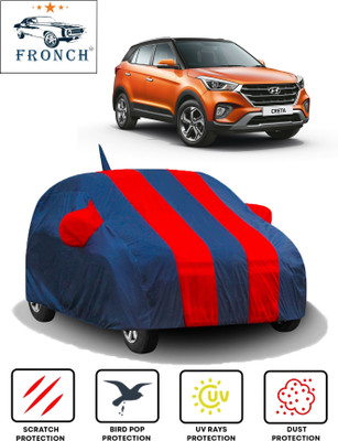 FRONCH Car Cover For Hyundai Creta (With Mirror Pockets)(Red, Blue)