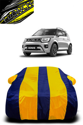 FRONCH Car Cover For Maruti Suzuki Ignis 1.2 AMT Zeta Petrol (With Mirror Pockets)(Yellow, Blue)