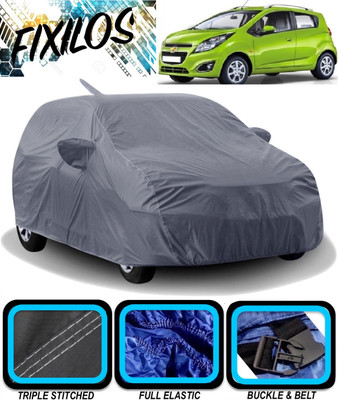 FIXILOS Car Cover For Chevrolet Beat (With Mirror Pockets)(Grey)