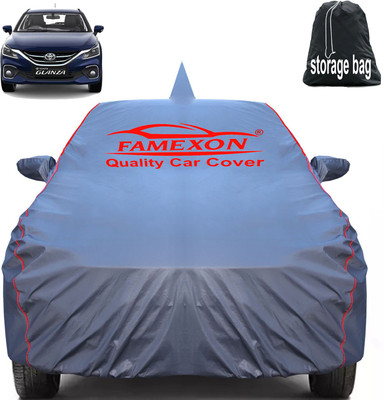 FAMEXON Car Cover For Toyota Glanza (With Mirror Pockets)(Grey)