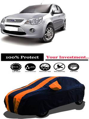 Amexride Car Cover For Ford Fiesta Classic (With Mirror Pockets)(Orange)