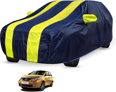 Auto Hub Car Cover For Tata Manza (Without Mirror Pockets)(Black, Yellow)