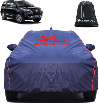 FAMEXON Car Cover For Toyota Fortuner (With Mirror Pockets)(Black)