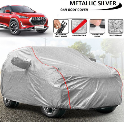 Telescope Car Cover For Nissan Magnite (With Mirror Pockets)(Silver, For 2017, 2018, 2019, 2020, 2021, 2022 Models)