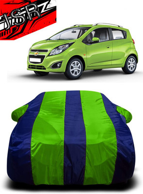 J S R Car Cover For Chevrolet Beat 1D (With Mirror Pockets)(Green, Blue)