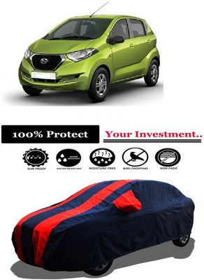 Amexride Car Cover For Datsun Redi-Go 1.0 S Petrol (With Mirror Pockets)(Red)