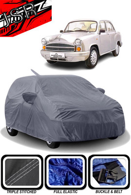 J S R Car Cover For HM Ambassador DSL BS-II DLX (With Mirror Pockets)(Grey)