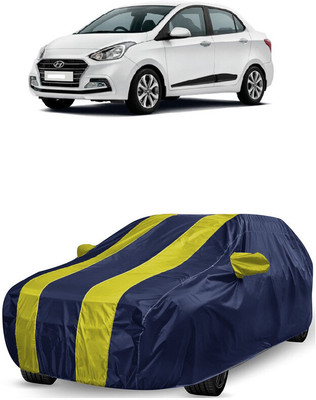 ANTOFY Car Cover For Hyundai Xcent (With Mirror Pockets)(Yellow, Blue)