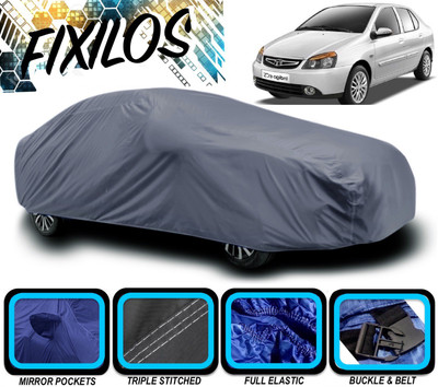 FIXILOS Car Cover For Tata Indigo eCS (With Mirror Pockets)(Grey)
