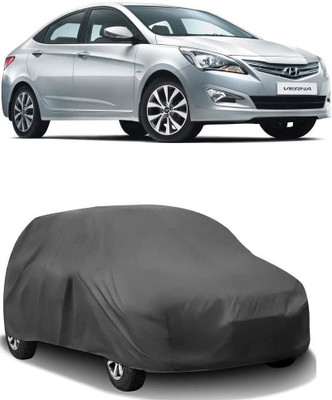 ARNEJA Car Cover For Hyundai Verna Fluidic INHR (Without Mirror Pockets)(Grey)