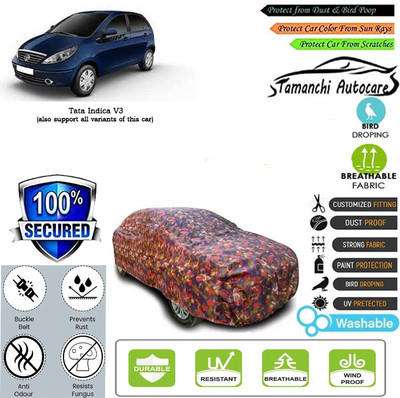 Tamanchi Autocare Car Cover For Tata Indica V3(Multicolor)