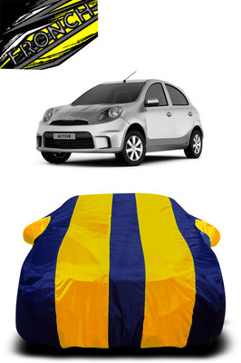 FRONCH Car Cover For Nissan Micra 1.5L (With Mirror Pockets)(Yellow, Blue)