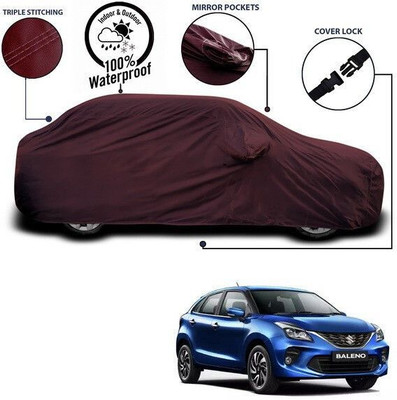 ANTHUB Car Cover For Maruti Suzuki Baleno (With Mirror Pockets)(Maroon)