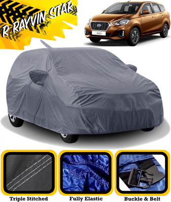R Rayvin Star Car Cover For Datsun Go+ (With Mirror Pockets)(Grey)