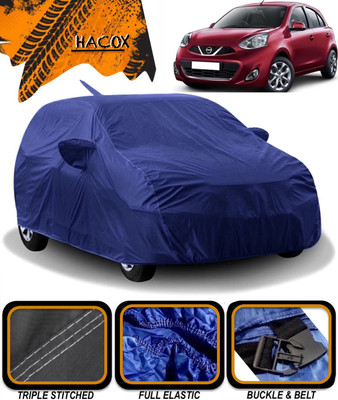 HACOX Car Cover For Nissan Micra (With Mirror Pockets)(Blue)