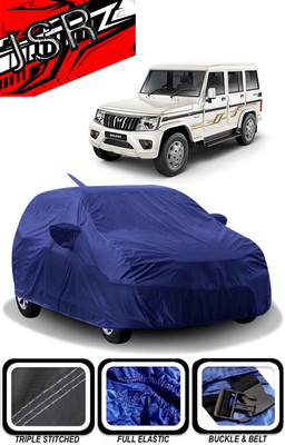 J S R Car Cover For Mahindra Bolero LX 4WD NON AC BS3 (With Mirror Pockets)(Blue)