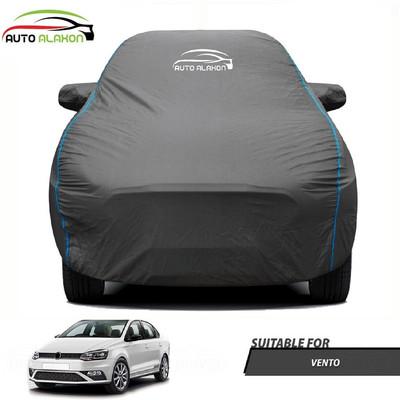 AUTO ALAXON Car Cover For Volkswagen Vento (With Mirror Pockets)(Black)